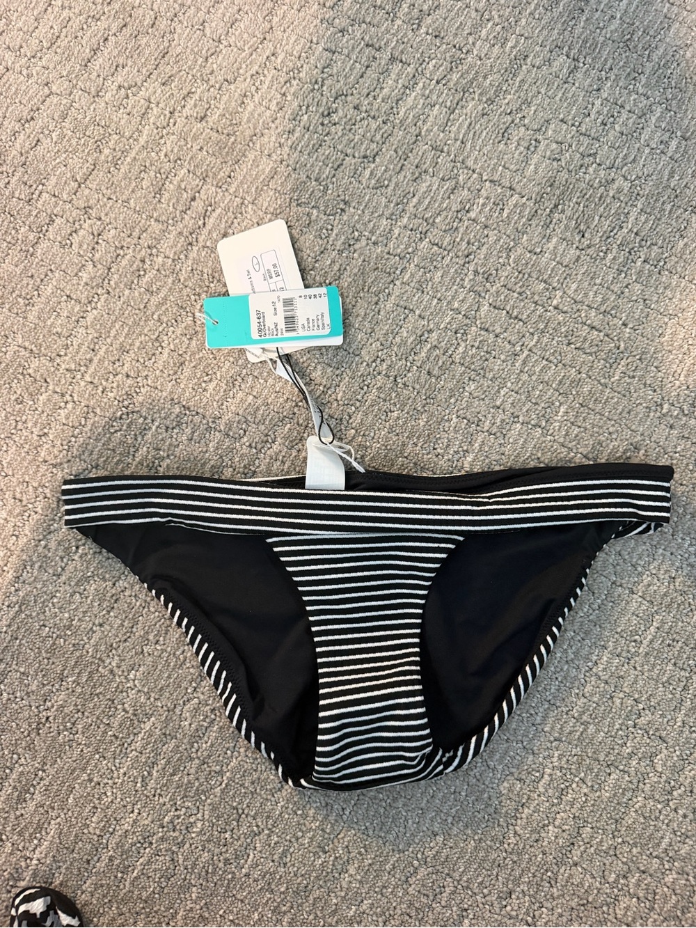 Seafolly Black & White Striped Bikini Bottom